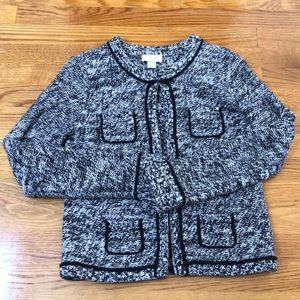 Black Trim Detailed Loft Sweater